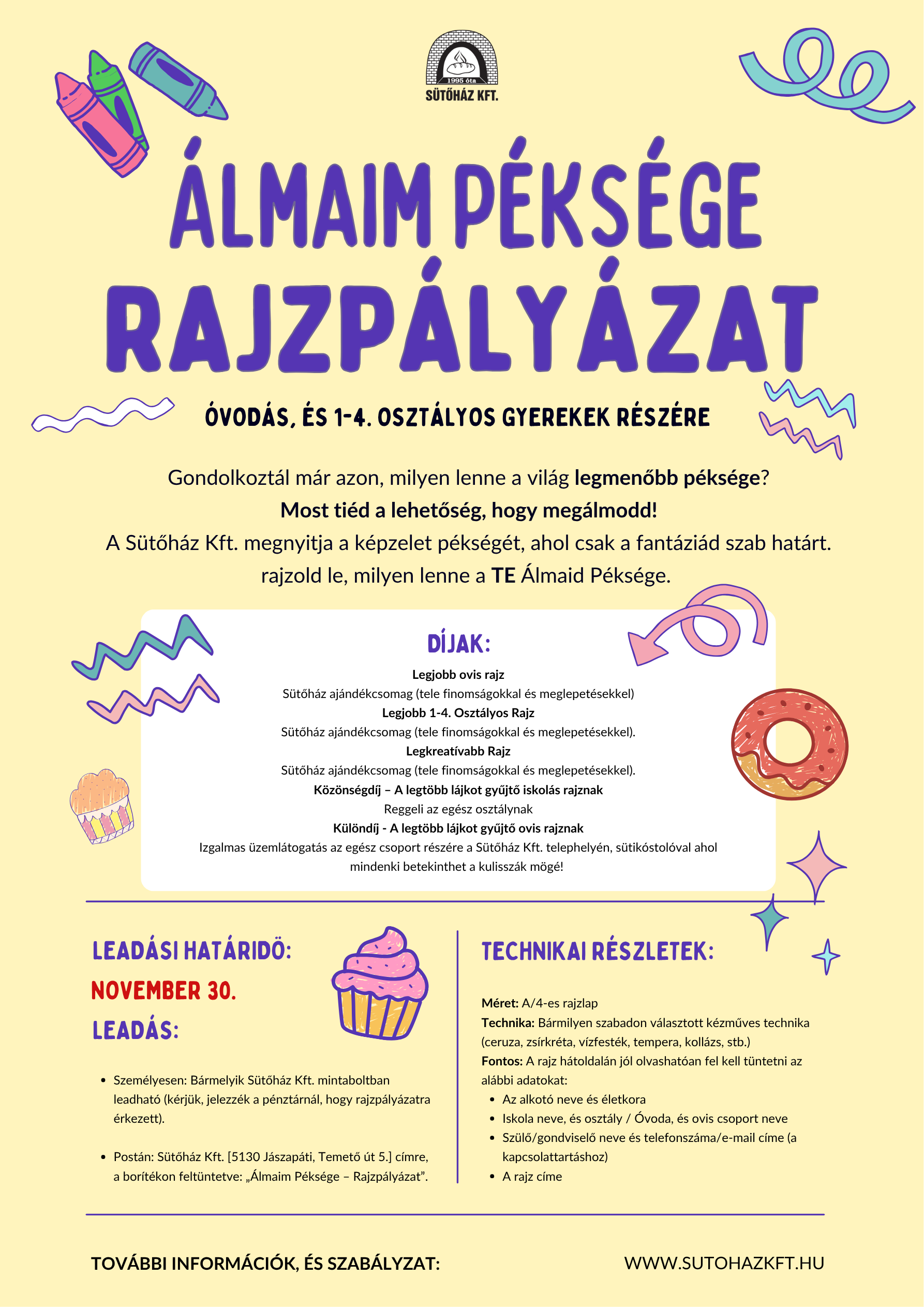 Álmaim Péksége – rajzpályázat plakát